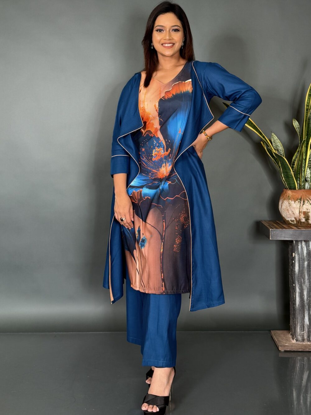 Midnight Mirage Navy Multi-Print Co-ord Elegance - Image 2