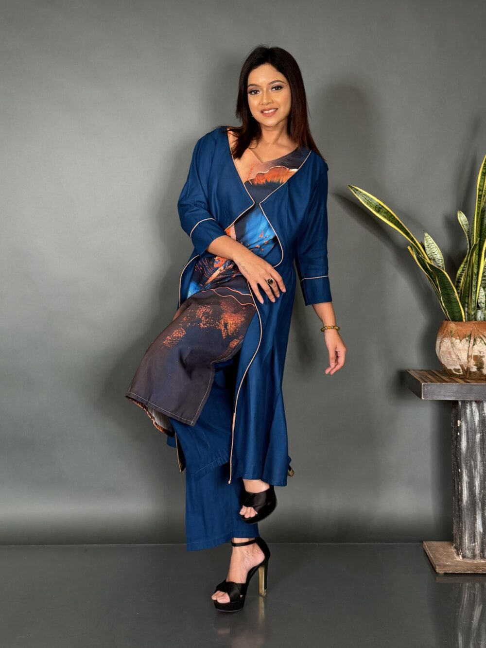 Midnight Mirage Navy Multi-Print Co-ord Elegance